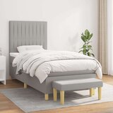  Box spring postelja z vzmetnico svetlo siva 90x200 cm blago, (20790619) Cene