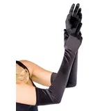 Extra Long Satin Gloves 16B Black