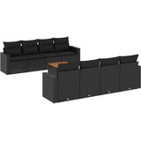  9-dijelni set vrtnih sofa s jastucima crni od poliratana Crna 66 x 62 x 69 cm | shoptok.hr