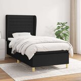 vidaXL Box spring postelja z vzmetnico črn 90x190 cm blago | Shoptok.si