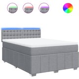  Krevet s oprugama i madracem svjetlosivi 140x190 cm od tkanine | shoptok.hr