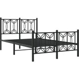  The Living Store Kovinski posteljni okvir z vzglavjem in vznožjem črn 120x190 cm - Posteljni Okvir, (21496635) | Shoptok.si