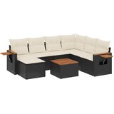  8-dijelni set vrtnih sofa od poliratana s jastucima crni | shoptok.hr