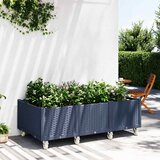 vidaXL Vrtna sadilica s kotačima plava siva 150x80x54 cm PP | Eponuda.com