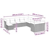 vidaXL 11-dijelni set vrtnih sofa poliratan s jastucima svijetlosivi | shoptok.hr