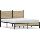 vidaXL metalni okvir kreveta s uzglavljem boja hrasta sonome 140x190cm | shoptok.hr