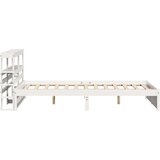 vidaXL Posteljni okvir z vzglavjem brez vzmetnice bel 140x200 cm | Shoptok.si