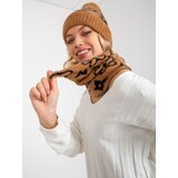 Fashion Hunters Women's camel-black winter scarf | shoptok.hr