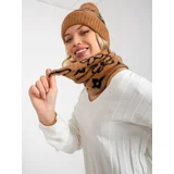 Fashion Hunters Women's camel-black winter scarf