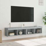 TV ormarići s LED svjetlima 2 kom siva boja betona 80x30x30 cm | shoptok.hr