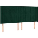  Uzglavlje s ušima tamnozeleno 203x16x118/128 cm baršunasto | shoptok.hr