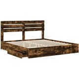  krevet s od storage s uzglavljem dimljeni hrast 180 x 200 cm | shoptok.hr