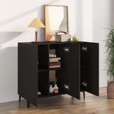  Komoda Črna 90x34x80 cm konstruiran les, (20653984) | Shoptok.si