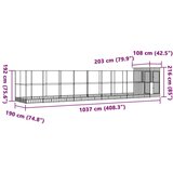 vidaXL kavez za ptice s produžetkom srebrni 1037x203x216 cm čelični | shoptok.hr