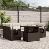  7-dijelni set vrtnih sofa od poliratana s jastucima smeđi | shoptok.hr