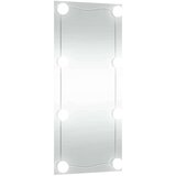 vidaXL Stensko ogledalo z LED lučmi 40x80 cm stekleno pravokotno | Shoptok.si