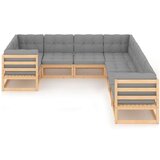  Sedežna garnitura 8-delna z blazinami trdna borovina | Shoptok.si