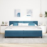 vidaXL Box Spring postelja z ležiščem temno modra 200x200 cm žamet, (22052263) | Shoptok.si