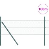 vidaXL Šesterokotna ograja Zelena 0.4x100 m Jeklo, Ograjni stebri 13 kosov Zelena Ø32 mm 80 cm Galvanizirano jeklo | Shoptok.si