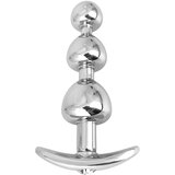 SuperLove Triple Bead Anal Plug Silver-Clear Gem u
