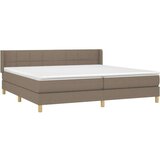  Krevet s oprugama i madracem smeđesivi 200x200 cm od tkanine | shoptok.hr