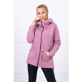 Kesi Insulated sweatshirt with a longer back and pockets in dark pink Cene