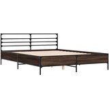  Okvir za krevet smeđi hrast 150x200cm konstruirano drvo i metal | shoptok.hr