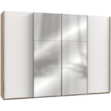 MID.YOU omara z drsnimi vrati, bela, barve hrasta | Shoptok.si