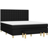  Box spring postelja z vzmetnico črna 160x200 cm blago, (20894488) | Shoptok.si