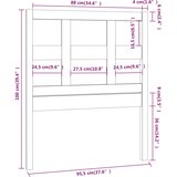  Uzglavlje za krevet crno 95,5 x 4 x 100 cm od masivne borovine | shoptok.hr