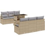  Set vrtnog namještaja od 7 dijelova s jastučićima bež poli ratan dvosed vrtna sofa s jastučićima bež poli ratan | shoptok.hr