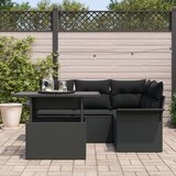  Set od 5 vrtnih sofa s jastučićima crna poli ratan | shoptok.hr