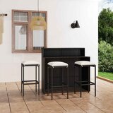  4-dijelni vrtni barski set s jastucima crni | Eponuda.com