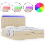 vidaXL Otomanski krevet s madracem i LED krem 160x200cm tkanine | shoptok.hr