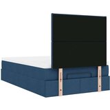 vidaXL Otomanski posteljni okvir z vzmetnico moder 120x190 cm blago, (21610027) | Shoptok.si