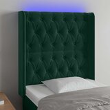  LED uzglavlje tamnozeleno 83x16x118/128 cm baršunasto | shoptok.hr