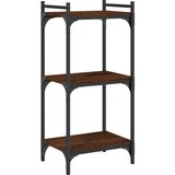  The Living Store Knjižna omara 3-nadstropna rjavi hrast 40x30x86 cm inž. les - Knjižna Omara, (21503027) | Shoptok.si
