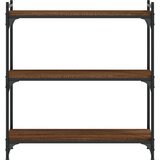  Regal za knjige s 3 razine smeđa boja hrasta 80x30x86 cm drveni | Eponuda.com
