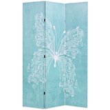 vidaXL Zložljiv paravan 120x170 cm metulj moder Cene