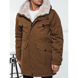 DStreet Kurtka zimowa męska parka z kapturem ciemnobeżowa | shoptok.hr