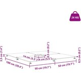 vidaXL Podstavek za senčnik Temno siva lesena podoba 100 x 100 x 4 cm | Shoptok.si