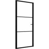 Sobna vrata od stakla ESG i aluminija 102,5 x 201,5 cm crna | shoptok.hr