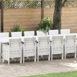 vidaXL Set za obedovanje u vrtu 17 pcs Bijelo 16 mjesta Ratan / Metal Cijene