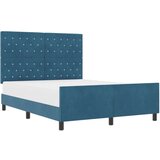  Tamnoplavi Baršunasti Krevet 140x200 cm | shoptok.hr