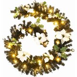  Božićna girlanda s LED svjetlima crna 2,7 m PVC | shoptok.hr