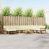  Set vanjskih sofa 9 pcs Bijela i krem Čvrsto drvo akacije | shoptok.hr