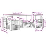  Set vanjskih sofa 5 pcs Bijela i Antracit 245 x 128,5 x 73 cm | Eponuda.ba