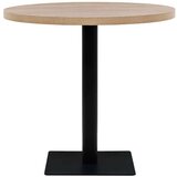 vidaXL Okrugli stol za bistro od MDF-a i čelika 80x75 cm boja hrasta | shoptok.hr