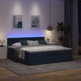 vidaXL Otomanski posteljni okvir z vzmetnico moder 180x200 cm blago Cene