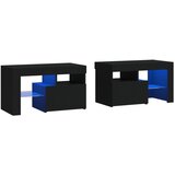 Maison Chic Dvo delni komplet Nočne omarice - Nočne mize z LED lučkami črna 70x36,5x40 cm, (21687725) Cene